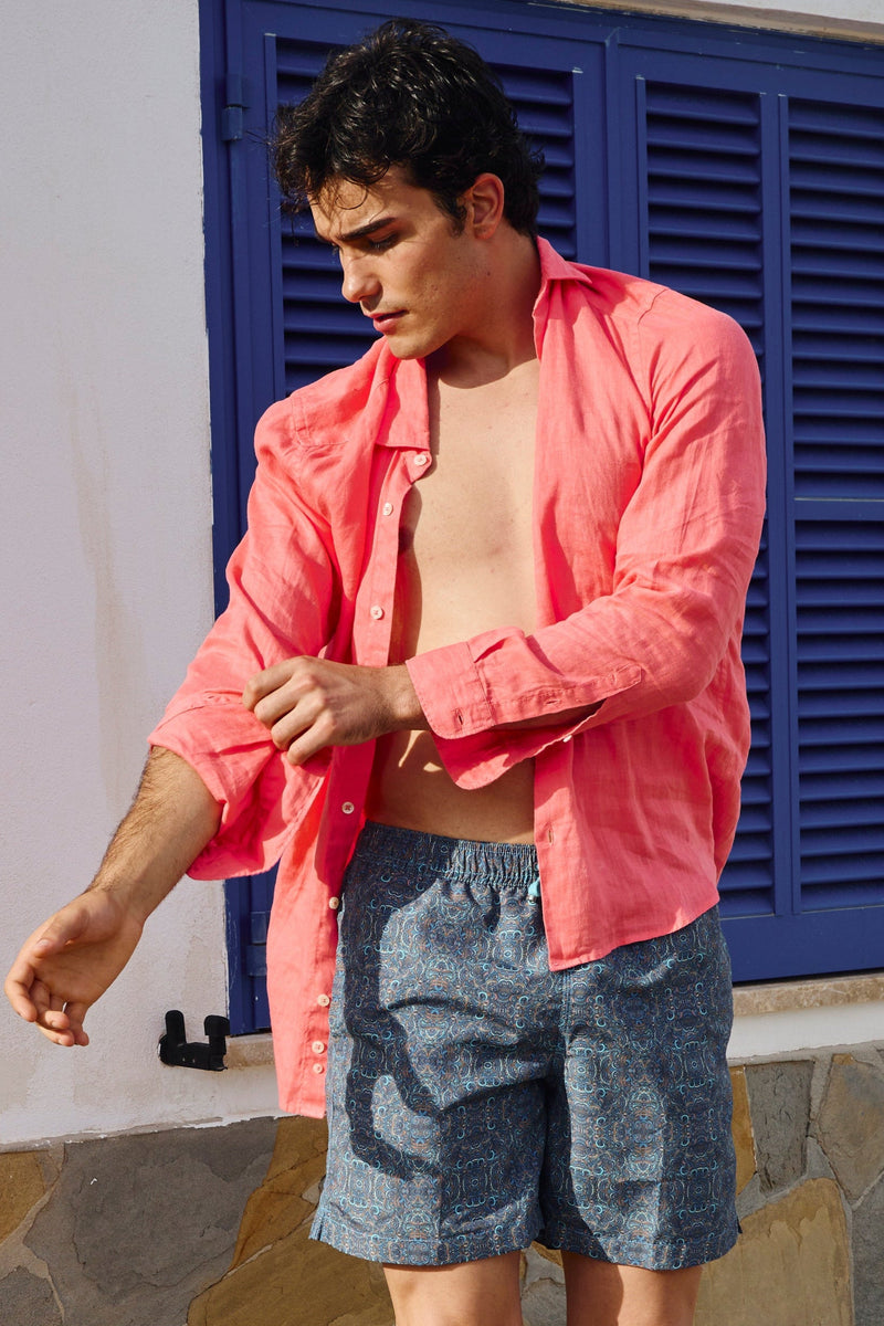 CAMISA LINO CORAL
