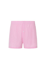 Bóxer rosa con rayas blancas, ideal para estilo y comodidad.
