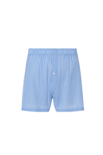 Bóxer azul claro de rayas blancas para hombre en algodón suave