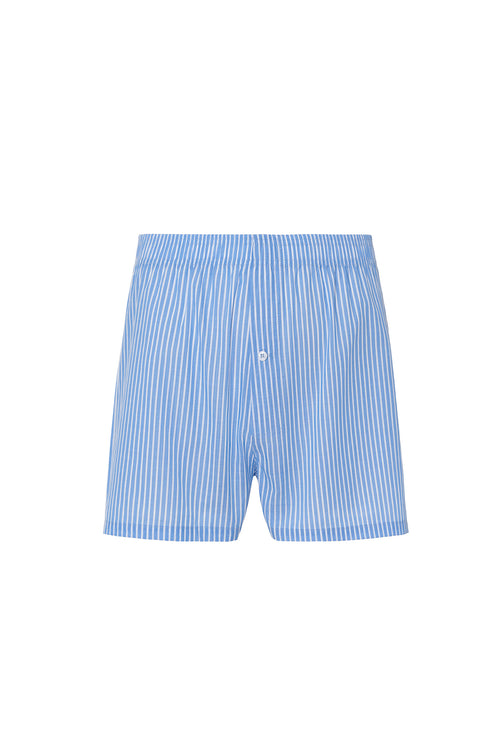 Bóxer azul claro de rayas blancas para hombre en algodón suave