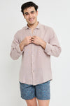 CAMISA LINO GRIS TOPO