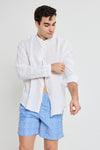 WHITE LINEN SHIRT MAO