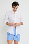 WHITE LINEN SHIRT MAO