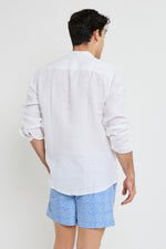 WHITE LINEN SHIRT MAO