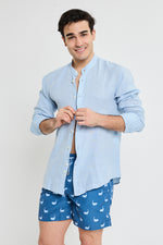 CAMISA LINO AZUL CLARO MAO