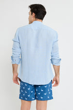 CAMISA LINO AZUL CLARO MAO