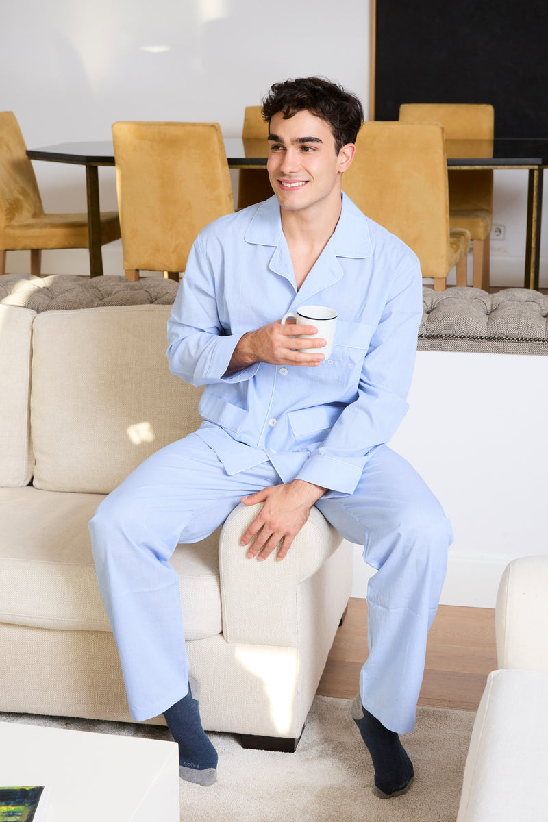 PIJAMA HOMBRE ALGODÓN LISO