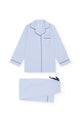 PIJAMA MUJER MIL RAYAS RIBETE AZUL MARINO