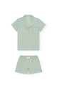 PIJAMA MUJER CORTO RAYAS VERDE
