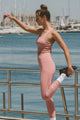 PINK CROSSED LEGGINGS